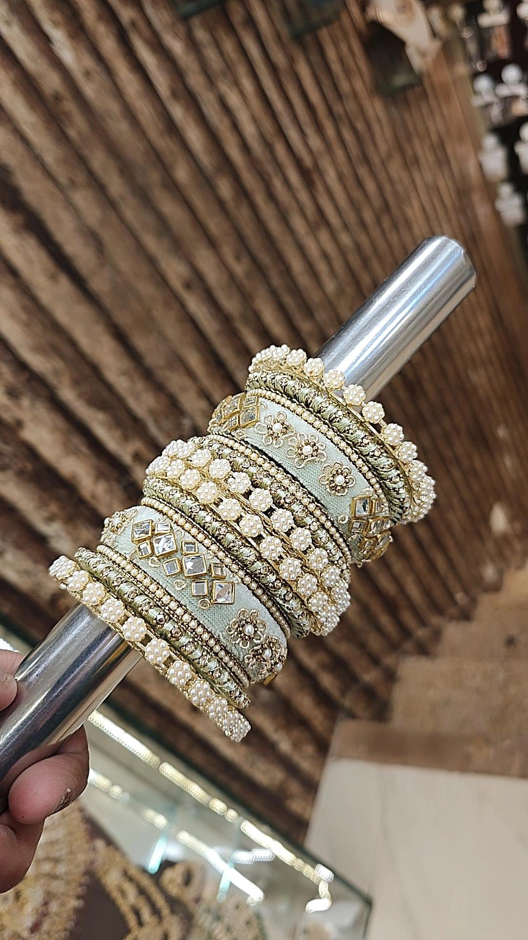 Wedding Floral Design Thread Bangle Chura Set For Women - Libasaa.com
