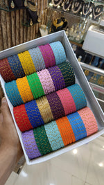 Matte Dotted Kundan Wedding Bangles Box โ Indian Bangle Set