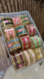 Multicolor Rajsthani Steel Metal Bangles Box – Premium Stone Steel Finish