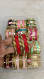 Multicolor Rajsthani Steel Metal Bangles Box – Premium Stone Steel Finish