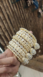 Jaipuri Ethnic Kundan Stone Work Bridal Chura Set For Wedding - Libasaa.com