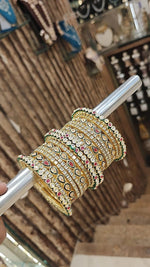 Pakiatani Kundan Teardrop Wedding Chura Kada Set For Women - Libasaa.com