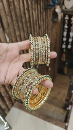 Pakiatani Kundan Teardrop Wedding Chura Kada Set For Women - Libasaa.com