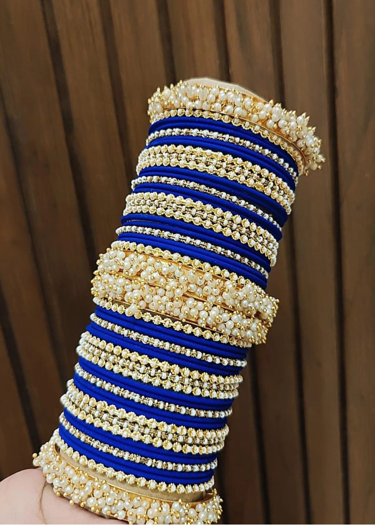 Floral Motif Stone Beaded Bridal Bangle Set For Set Wedding - Libasaa.com