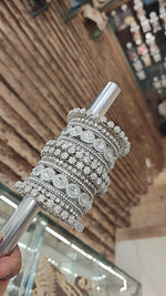 Rajsthani Silver Stone Work Bangle Chura Set | Indian Bangle Set | Indian Jewelry | Traditional Jewelry - Libasaa.com