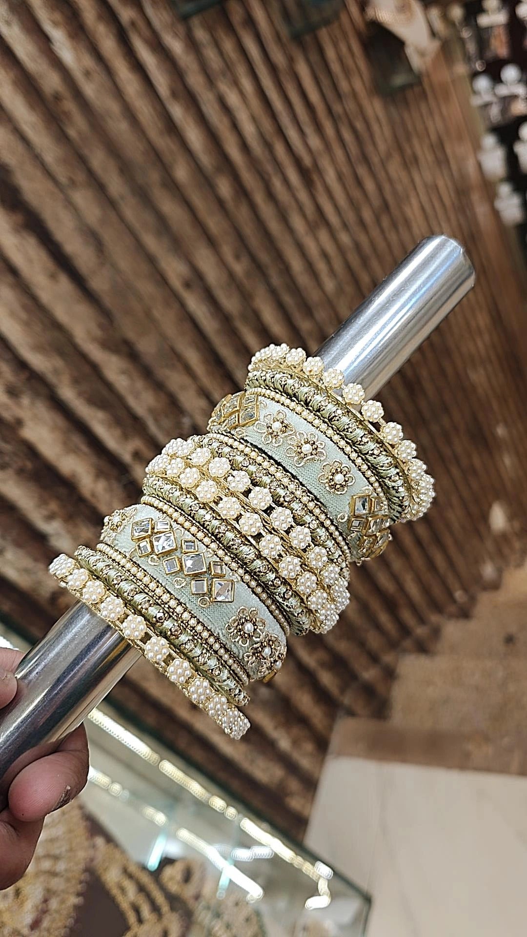 Traditional Velvet Kundan Bangle Kada Set For Wedding | Indian Bangle Set | Indian Jewelry | Traditional Jewelry - Libasaa.com