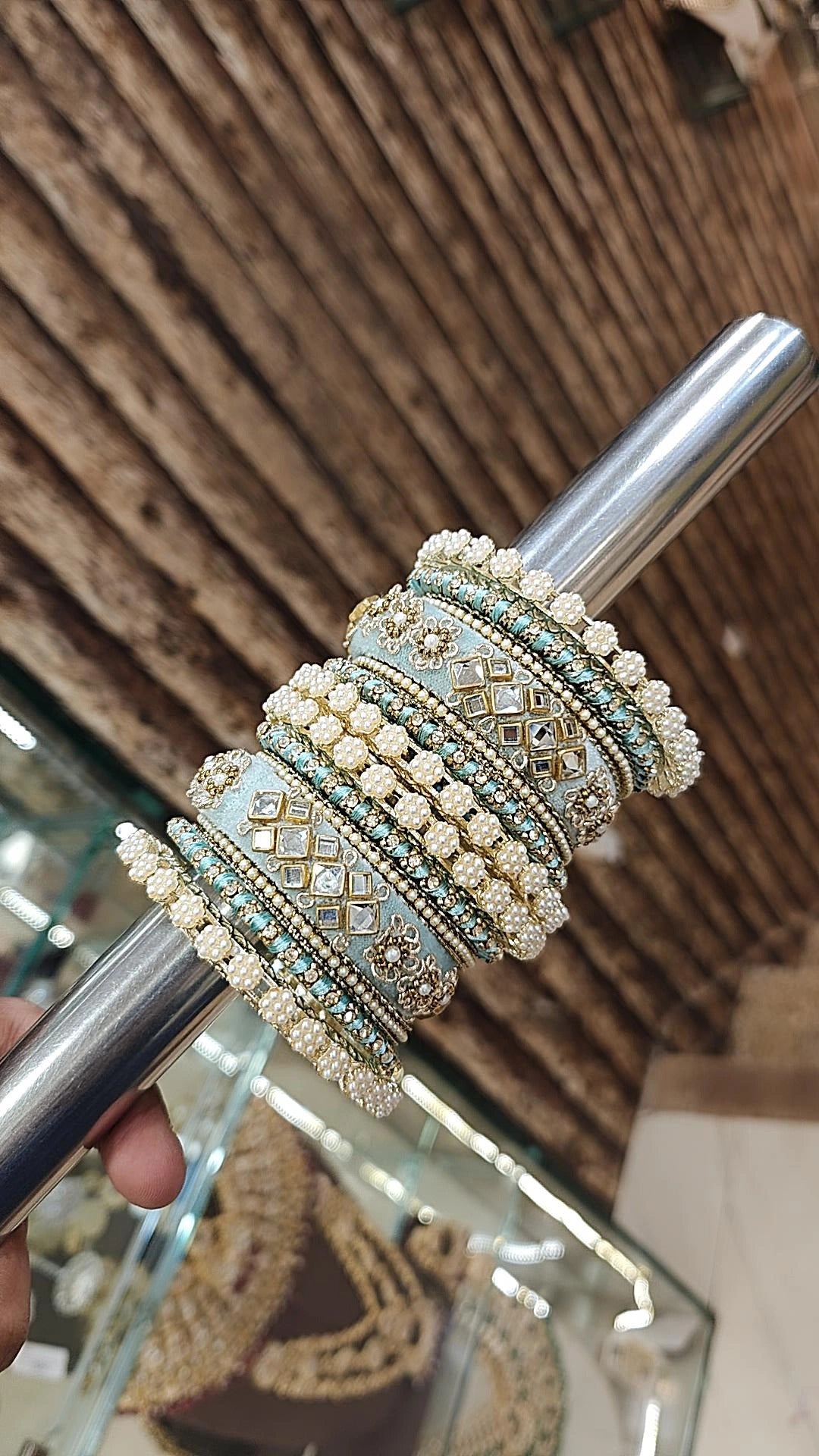 Traditional Velvet Kundan Bangle Kada Set For Wedding | Indian Bangle Set | Indian Jewelry | Traditional Jewelry - Libasaa.com