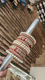 Traditional Velvet Kundan Bangle Kada Set For Wedding | Indian Bangle Set | Indian Jewelry | Traditional Jewelry - Libasaa.com