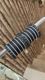 Floral Inspired Black Stone Work Bangle Kada Set For Wedding | Indian Bangle Set | Indian Jewelry | Traditional Jewelry - Libasaa.com