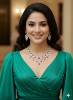 Gold-Plated Bridal Jewellery Set | Indian Jewellery | Stone AD Necklace & Earring Set | Premium Indian Neckles Set for Women