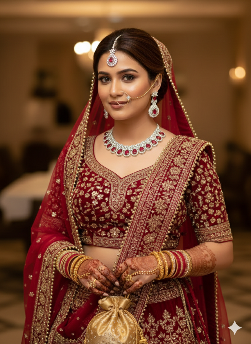 Silver-Plated Ruby Stone Necklace Set with Earrings & Maang Tikka | Indian Jewellery | Kundan Jewellery Indian Neckles Set