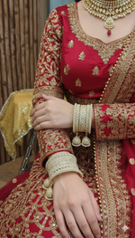 Indian Jhumki Copper & Golden Silver-Touch Stone Bridal Bangle Set | Indian Jewellery Traditional Bangles Set