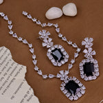 American Diamond Alia Bhatt inspired premium quality doublet pendant necklace set prom jewelry, Indian jewellery, zircon cz indo western - Libasaa.com