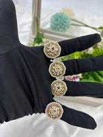 Premium Moissanite Kundan Finger Ring – Adjustable Bridal Jewelry - Libasaa.com