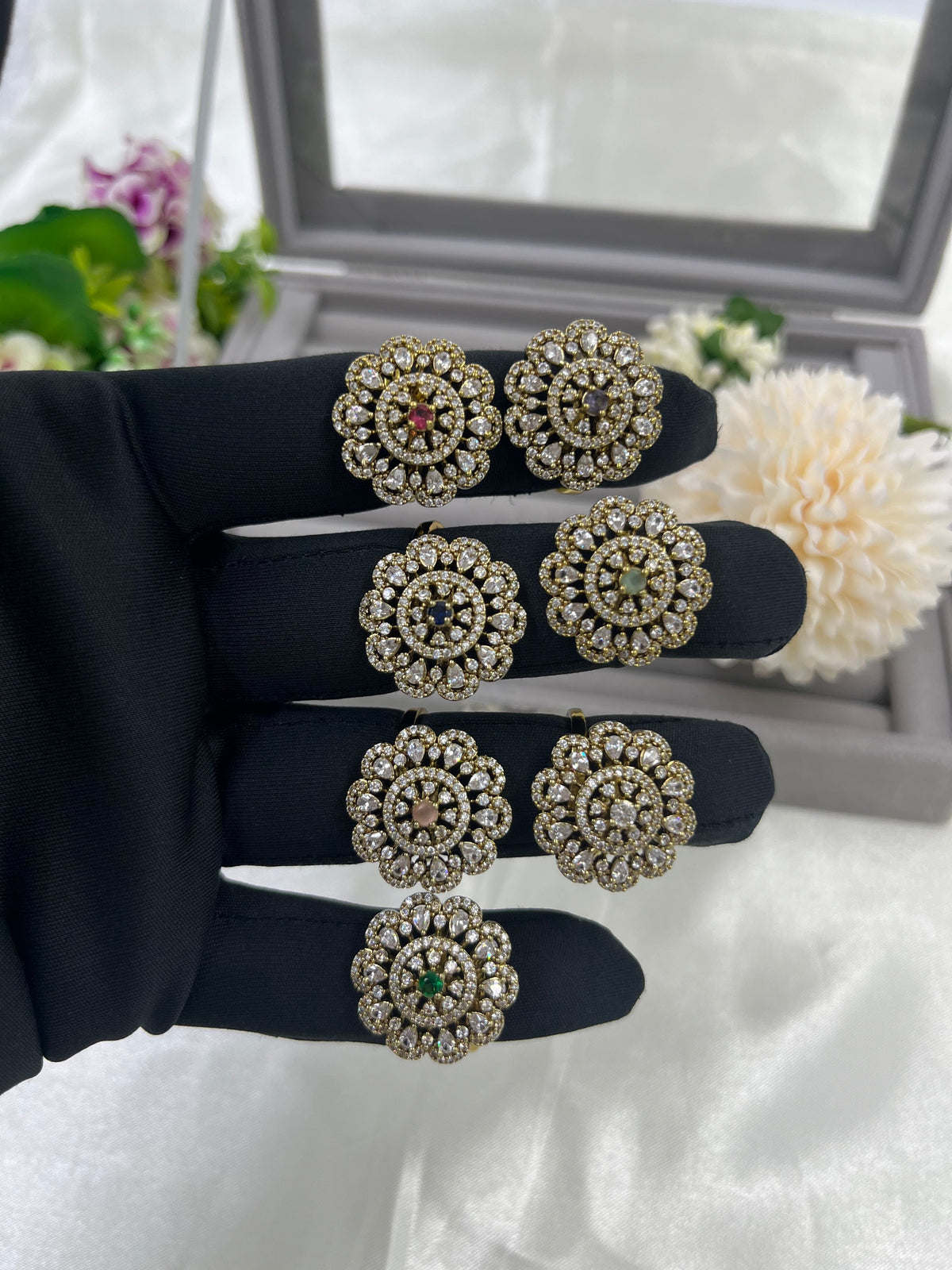 Regal Orb Victorian AD Ring – Statement Bridal & Party Jewelry - Libasaa.com