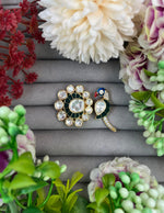 Parrot Moissanite Ring – Premium Kundan Bridal & Party Jewelry - Libasaa.com