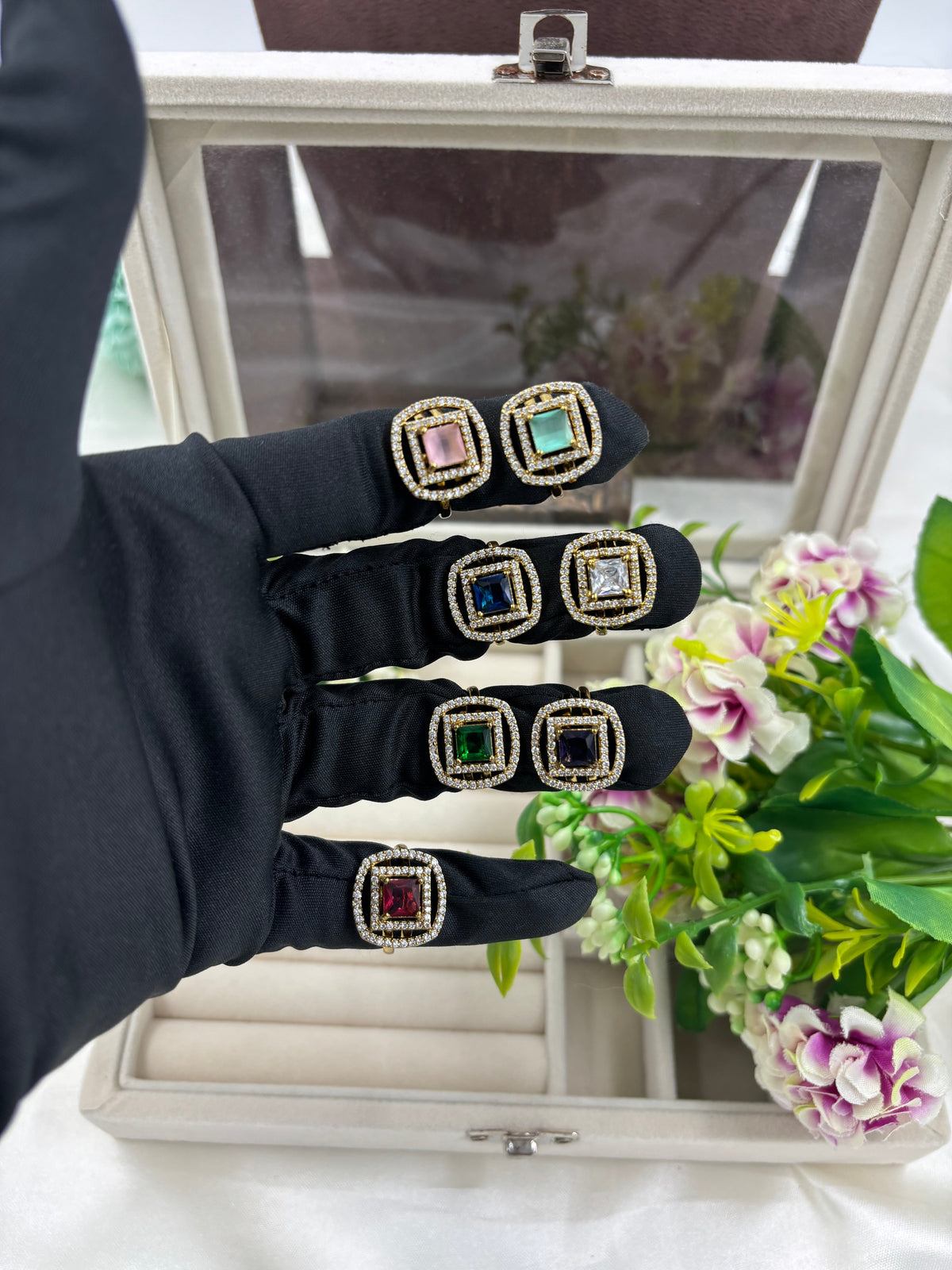 Premium Victorian American Diamond Finger Ring – Adjustable Bridal Jewelry - Libasaa.com