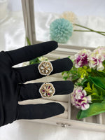 Nat Premium Moissanite Kundan Finger Ring – Adjustable Bridal Jewelry - Libasaa.com