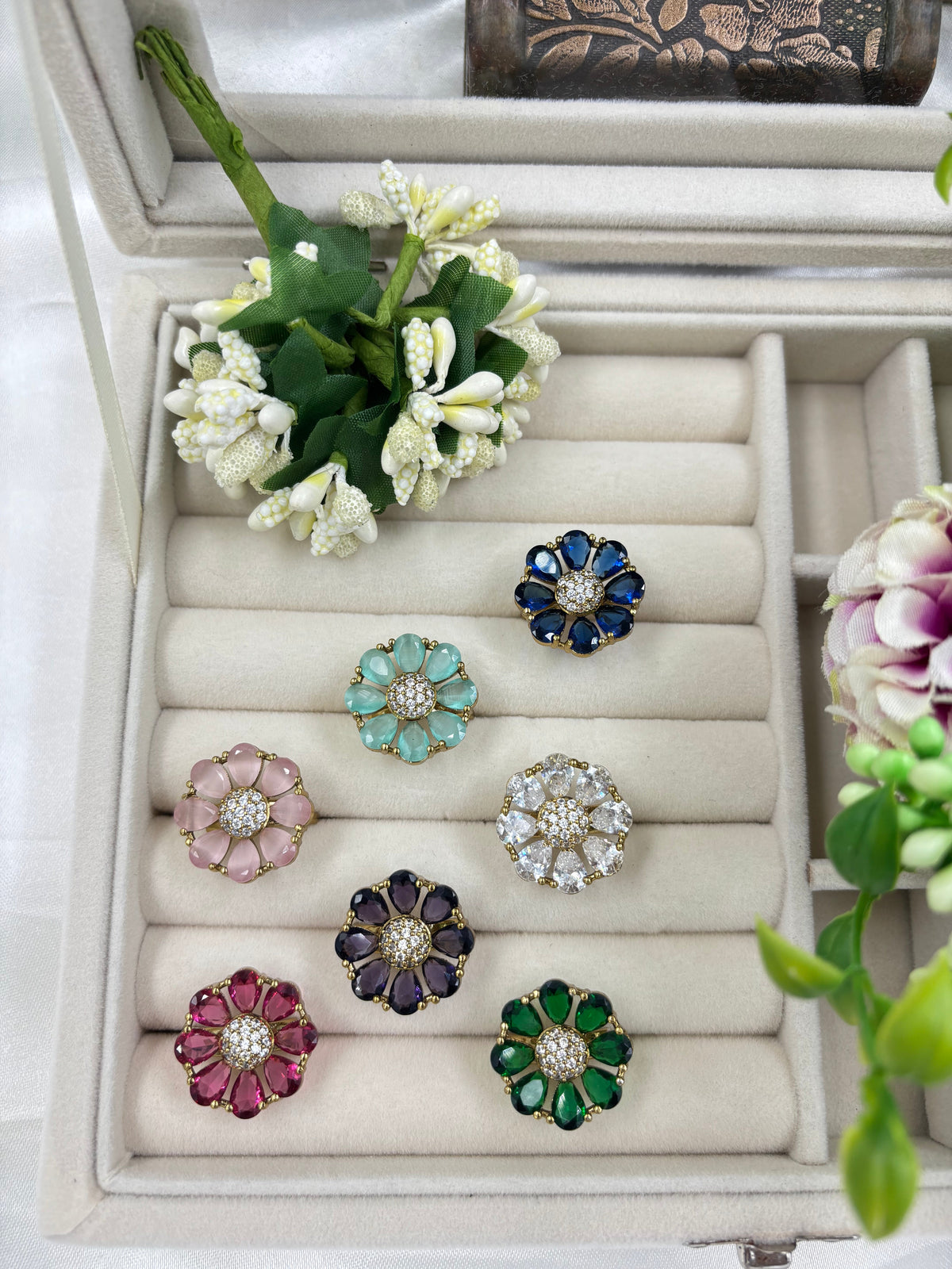 Premium Victorian American Diamond Finger Ring – Adjustable Bridal & Party Jewelry - Libasaa.com