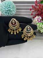 Heritage Green Jhumki Ring – Adjustable Kundan Finger Ring - Libasaa.com