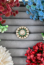 Polki Moissanite Kundan Finger Ring – Elegant Bridal Jewelry - Libasaa.com