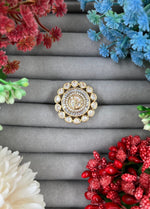 Polki Moissanite Kundan Finger Ring – Elegant Bridal Jewelry - Libasaa.com