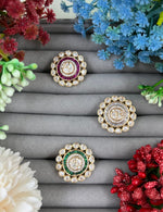 Polki Moissanite Kundan Finger Ring – Elegant Bridal Jewelry - Libasaa.com