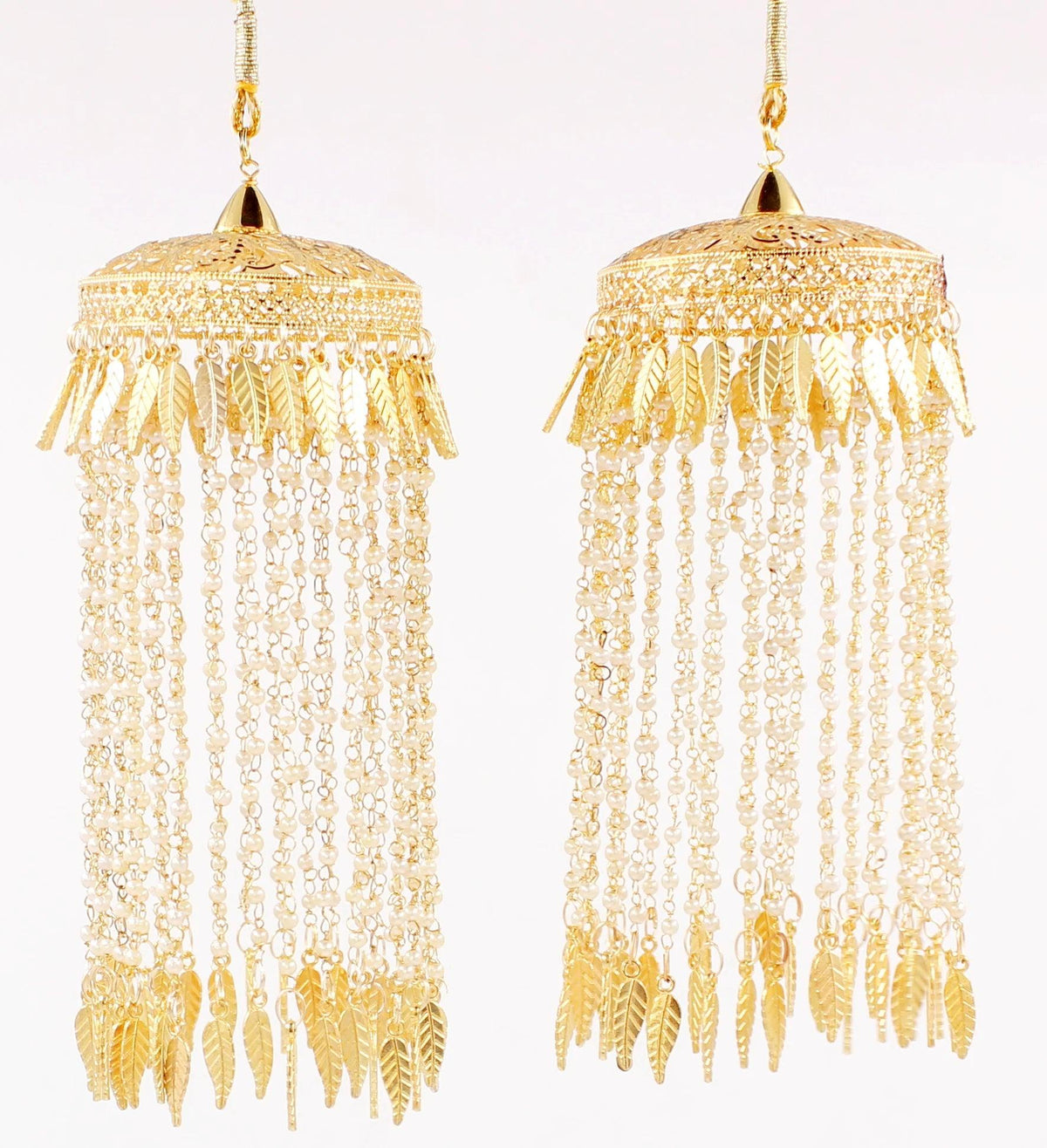 Punjabi Wedding Bridal Kalire Set, Kaleera, Indian Kalira, Golden Handmade Pearl Bangle wedding Punjabi Pearl Kaleera for Bride - Libasaa