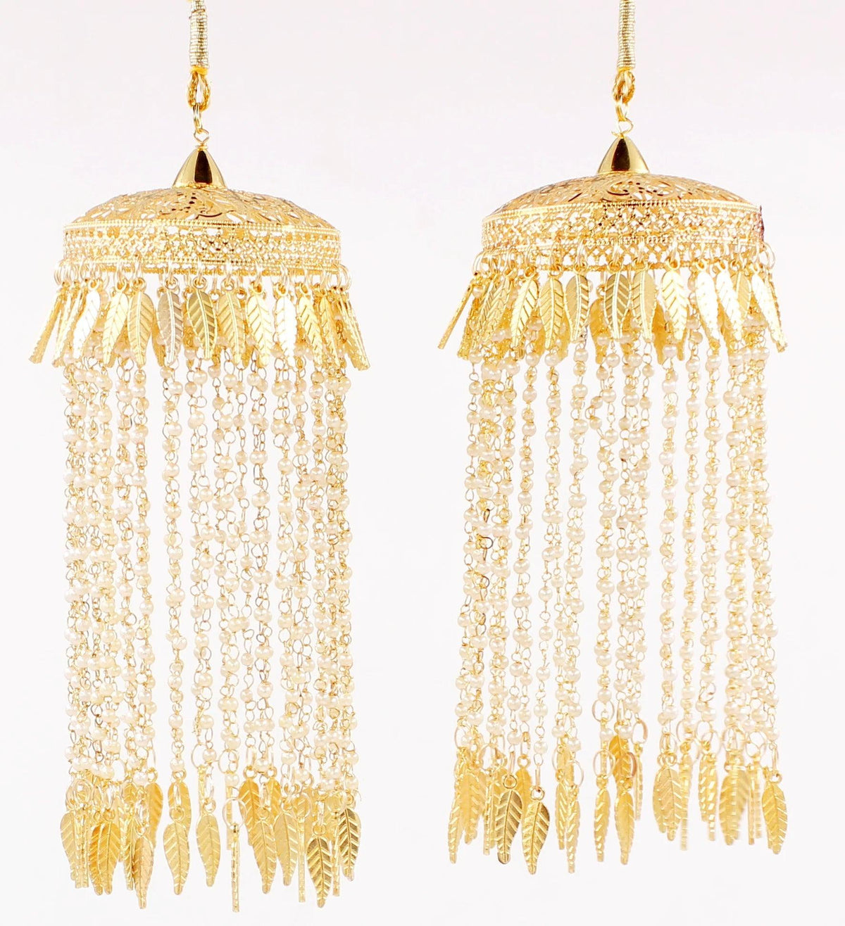 Punjabi Wedding Bridal Kalire Set, Kaleera, Indian Kalira, Golden Handmade Pearl Bangle wedding Punjabi Pearl Kaleera for Bride - Libasaa