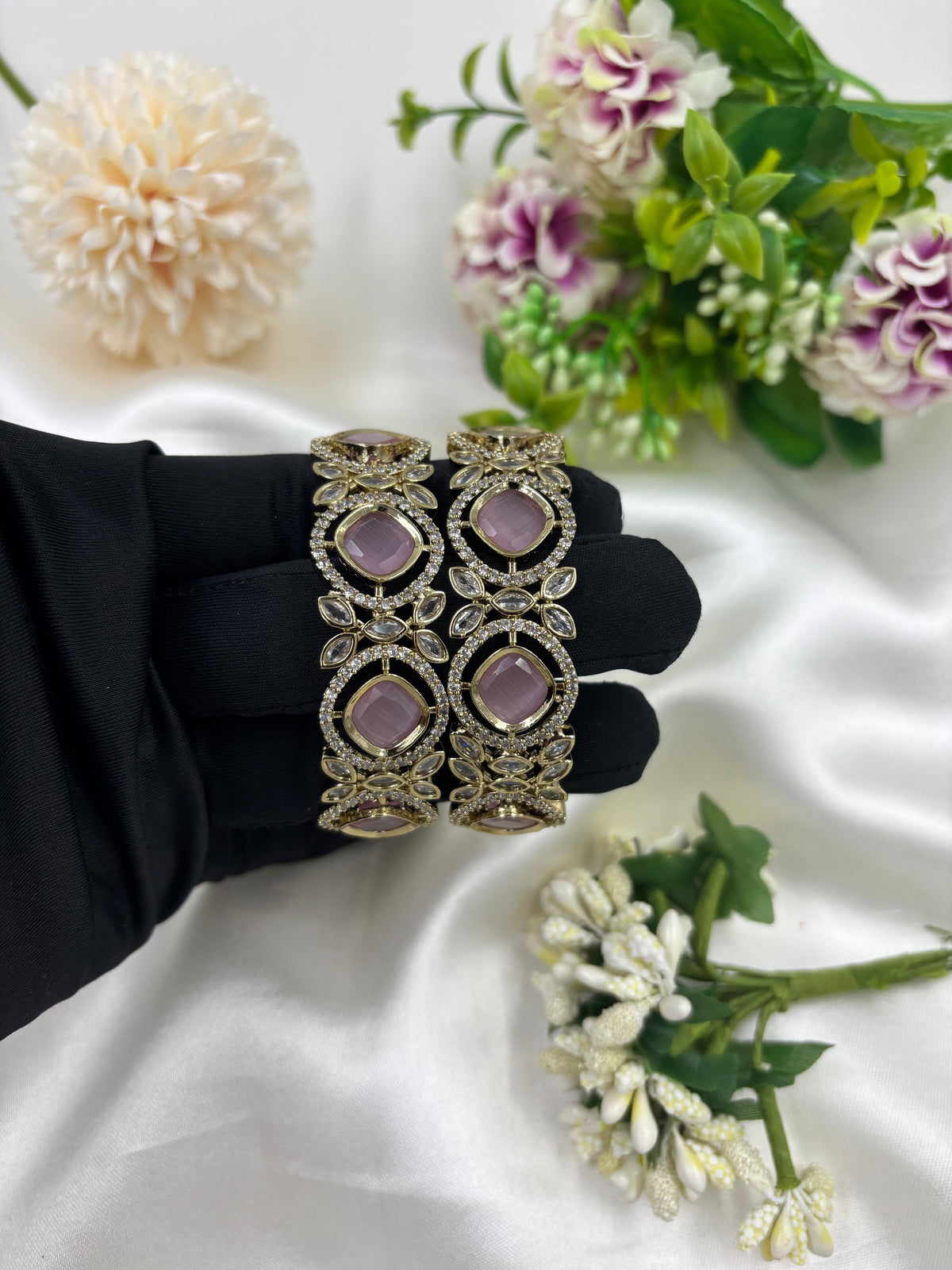 Premium Victorian Bangles Kada β Traditional American Diamond Jewelry - Libasaa.com