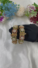 Antique Gold Bangles Kada Set – Traditional Bridal Jewelry - Libasaa.com