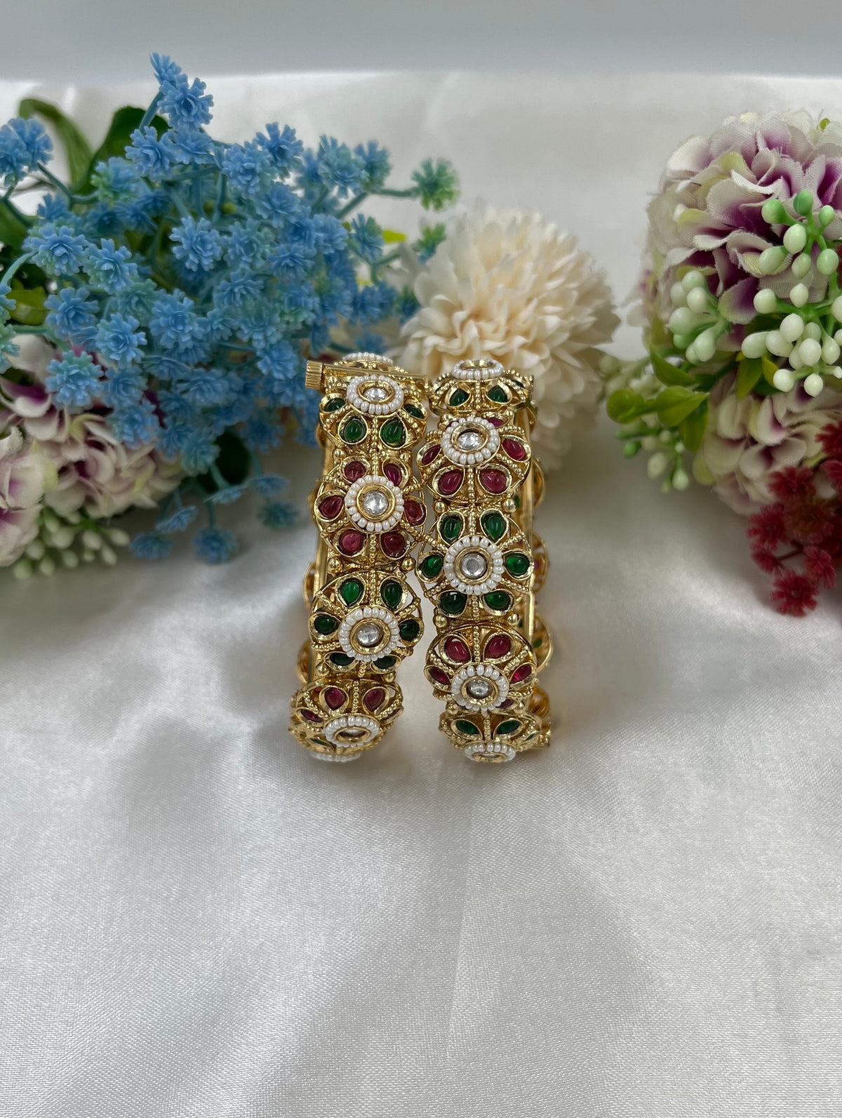 Antique Gold Bangles Kada Set – Traditional Bridal Jewelry - Libasaa.com