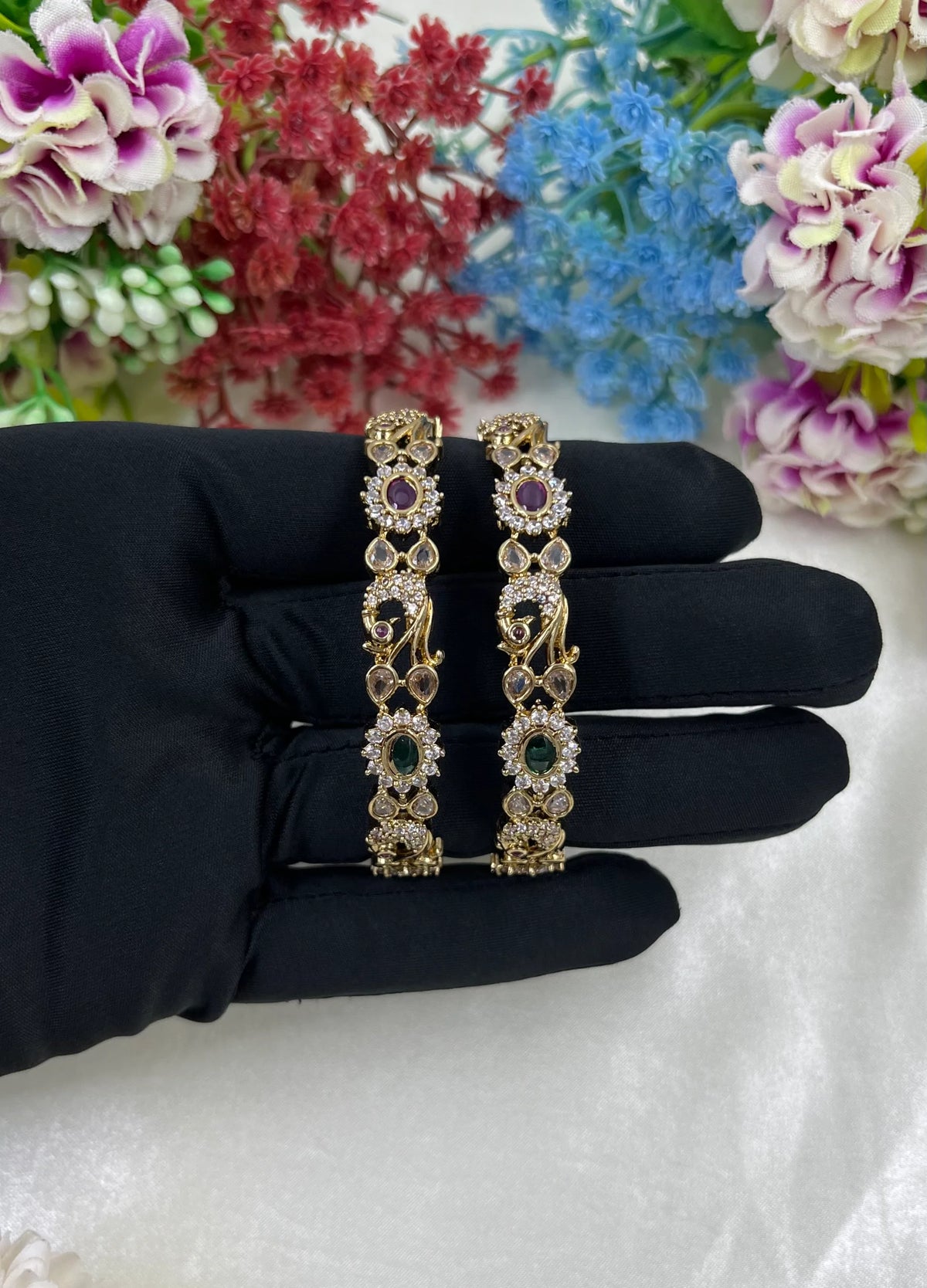 Premium Victorian AD Bangles – Timeless Royal Elegance - Libasaa.com