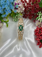 Gleamora Moissanite Kundan Bracelet (Openable) – Royal Radiance Redefined - Libasaa.com