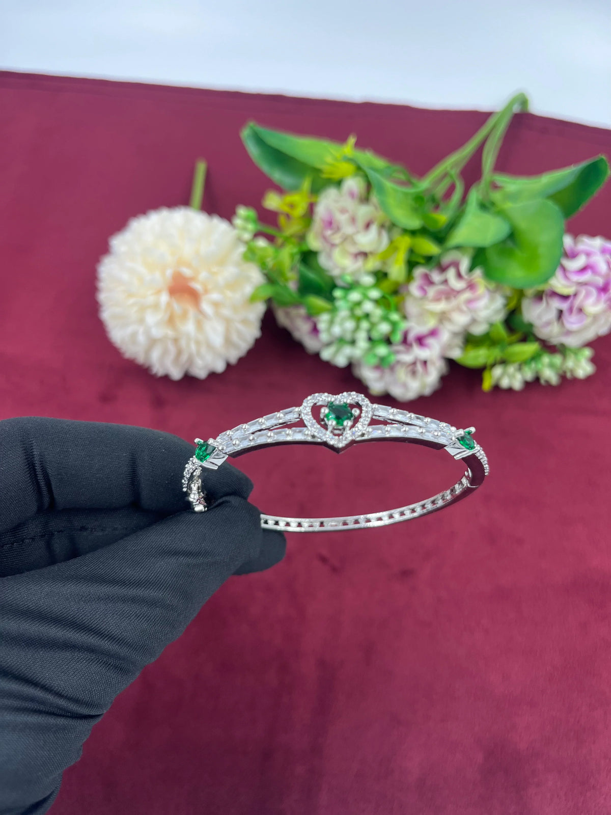 AD Openable Kada β Sparkling Elegance with Modern Charm - Libasaa.com