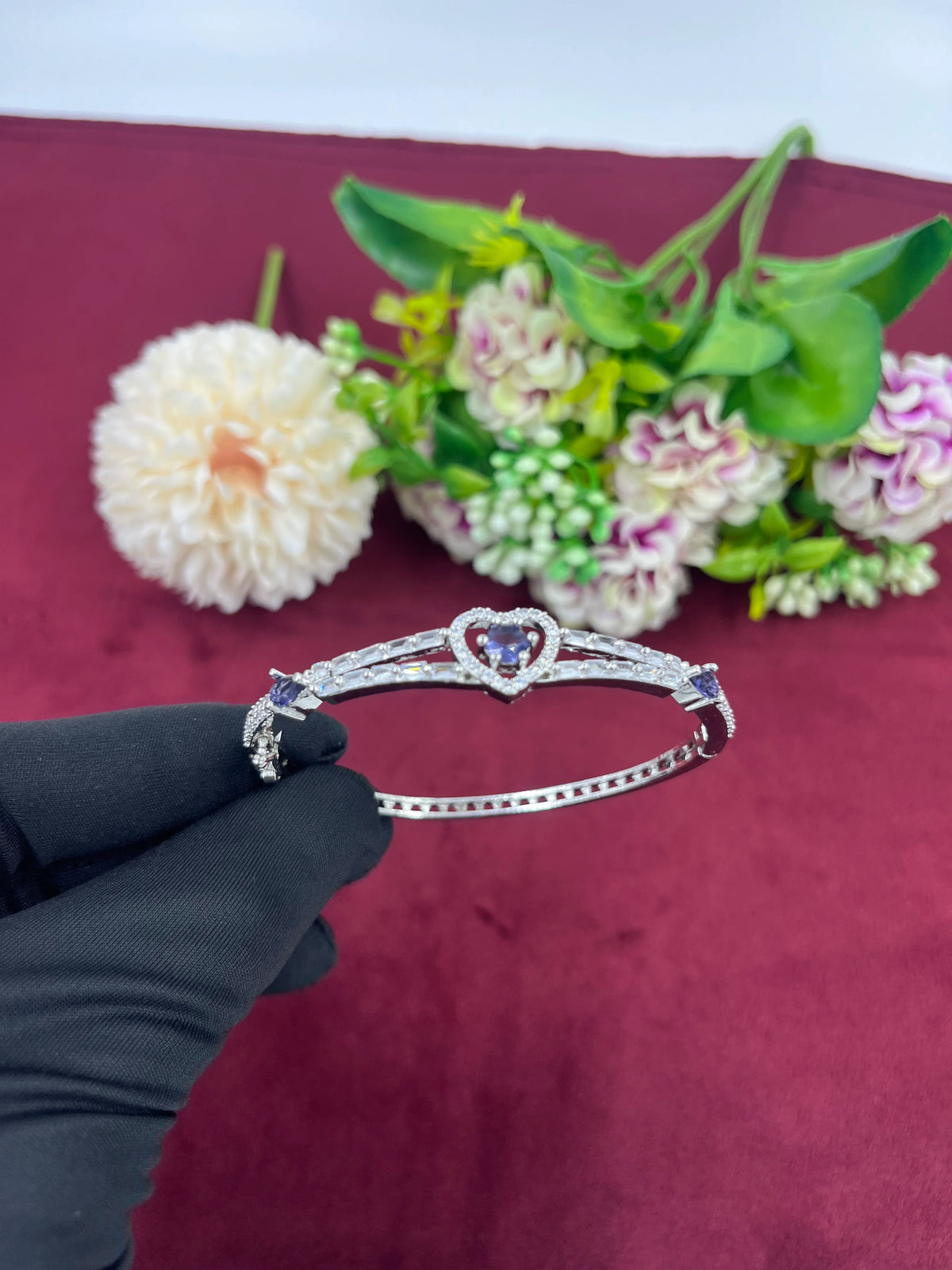 AD Openable Kada β Sparkling Elegance with Modern Charm - Libasaa.com