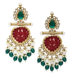 Kundan earrings, Indian Earrings, pearl earrings, Pakistani Earrings, bollywood Earrings. Kundan Jewelry - Libasaa.com