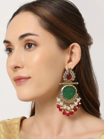 Kundan earrings, Indian Earrings, pearl earrings, Pakistani Earrings, bollywood Earrings. Kundan Jewelry - Libasaa.com