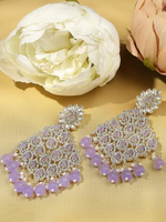 Austrian Stone And Beads Earrings, Indian Wedding jewellery, bridal,bollywood jewelry, prom, zirconia danglers (Copy) - Libasaa.com