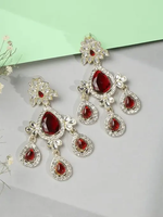 American Diamond (AD) style Medium Dangling Earring, Perfect for Wedding, Party wear, Indian, Pakistani, bridal jewelry. - Libasaa.com