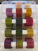 Crystal Stone Drop Glass Bangles Combo Set,12 Color Traditional Indian Bangles Set, Bridal Bangle Elegant Indian Traditional Chudi Set for Bridal & Festive Wear