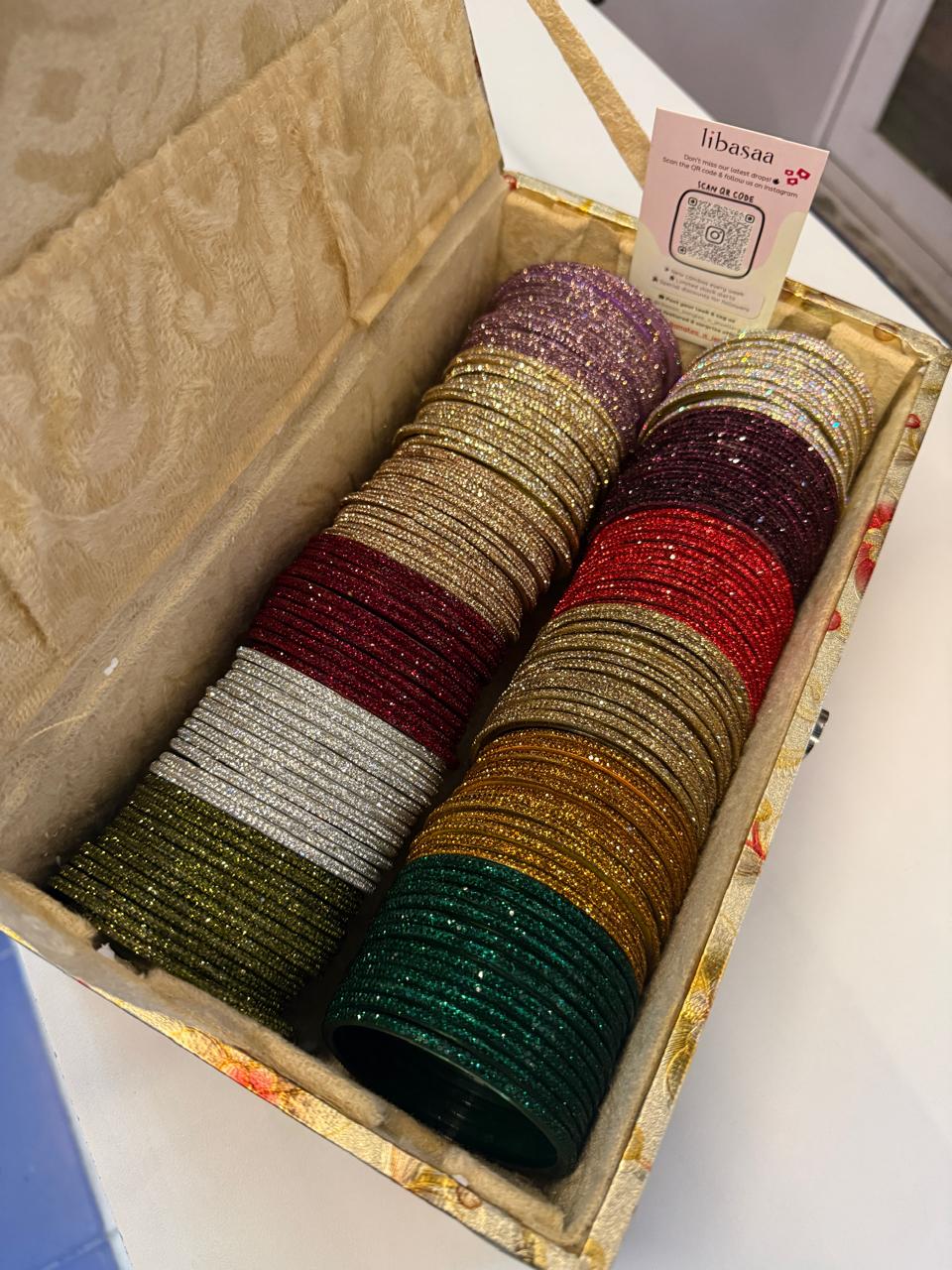 Indian Premium Glass Stone Combo Box | Indian Jewellery | 12 Dozens 12 Colours Combo Glass Bangles Set | Premium Indian Bangles Set for Weddings & Daily Wear