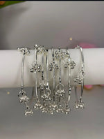 Silver Kashmiri Ghungru Bangles Set with 8 PCS | Indian Jewellery Bridal Bangle Set | Traditional Indian Bangles Set for Wedding & Festive Wear