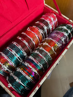 Jelly Glossy Glass Crystal Silver Kashmiri Ghunghroo Bangles Set for Women | Colorful Transparent Korean Style Bangles Combo | 12 Vibrant Colour 8 Bangles Per Packet Trendy Fashion Chudi Set