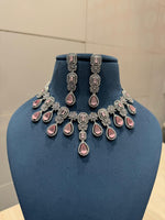 Riya American Diamond Emerald Wedding Necklace CZ Bridal Choker Elegant AD Necklace - Libasaa.com