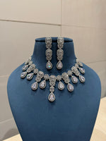 Riya American Diamond Emerald Wedding Necklace CZ Bridal Choker Elegant AD Necklace - Libasaa.com