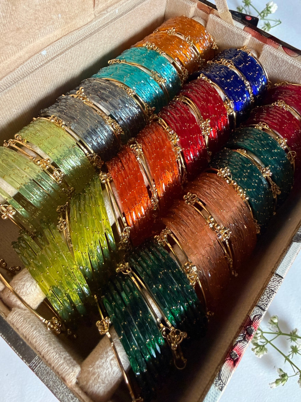 Indian New Kashmiri Ghunghroo Bangles with Raindrop Design |12 Color Combo Set Bridal Bangle Set | Traditional Indian Jewellery Bangles Combo Box Set