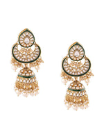 Gold-Plated Kundan Studded Jewellery Set - Libasaa.com