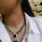 Bollywood Royal Emerald Green Queen Necklace Set - Libasaa.com