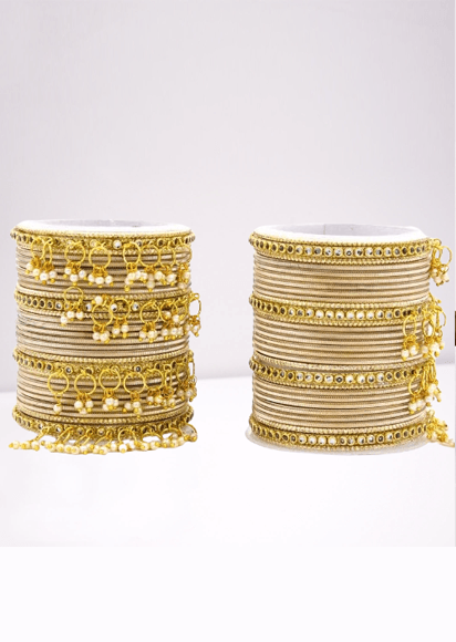 Indian Bangle Set, Metal Bangles set, Bridal Bangles, Traditional Wedding Bangle Bracelet set for Women / Girls, Indian Bollywood Jewelry - Libasaa